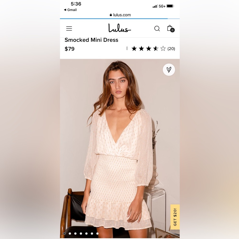 Lulus cream and gold spotted dress